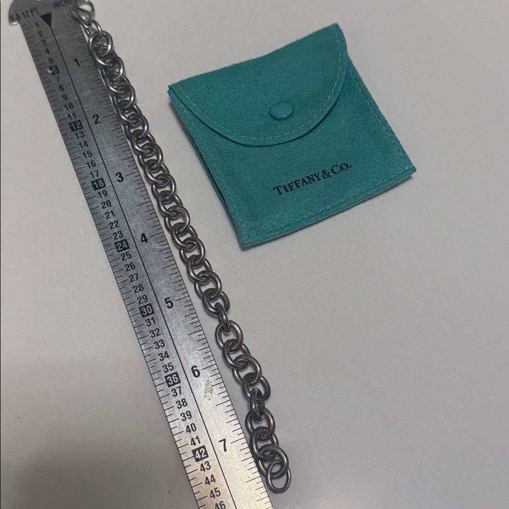 Tiffany & Co. Silver Bracelet with Teal Pouch - Picture 13 of 16